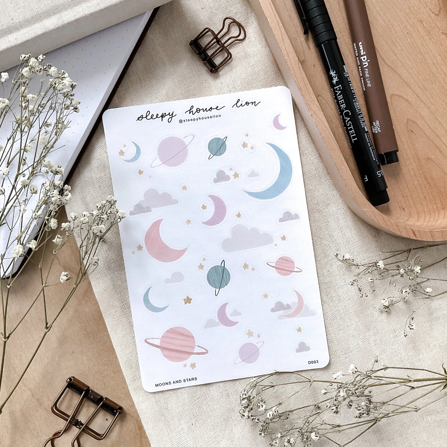 Sleepy House Lion - Vinyl Sticker Sheets