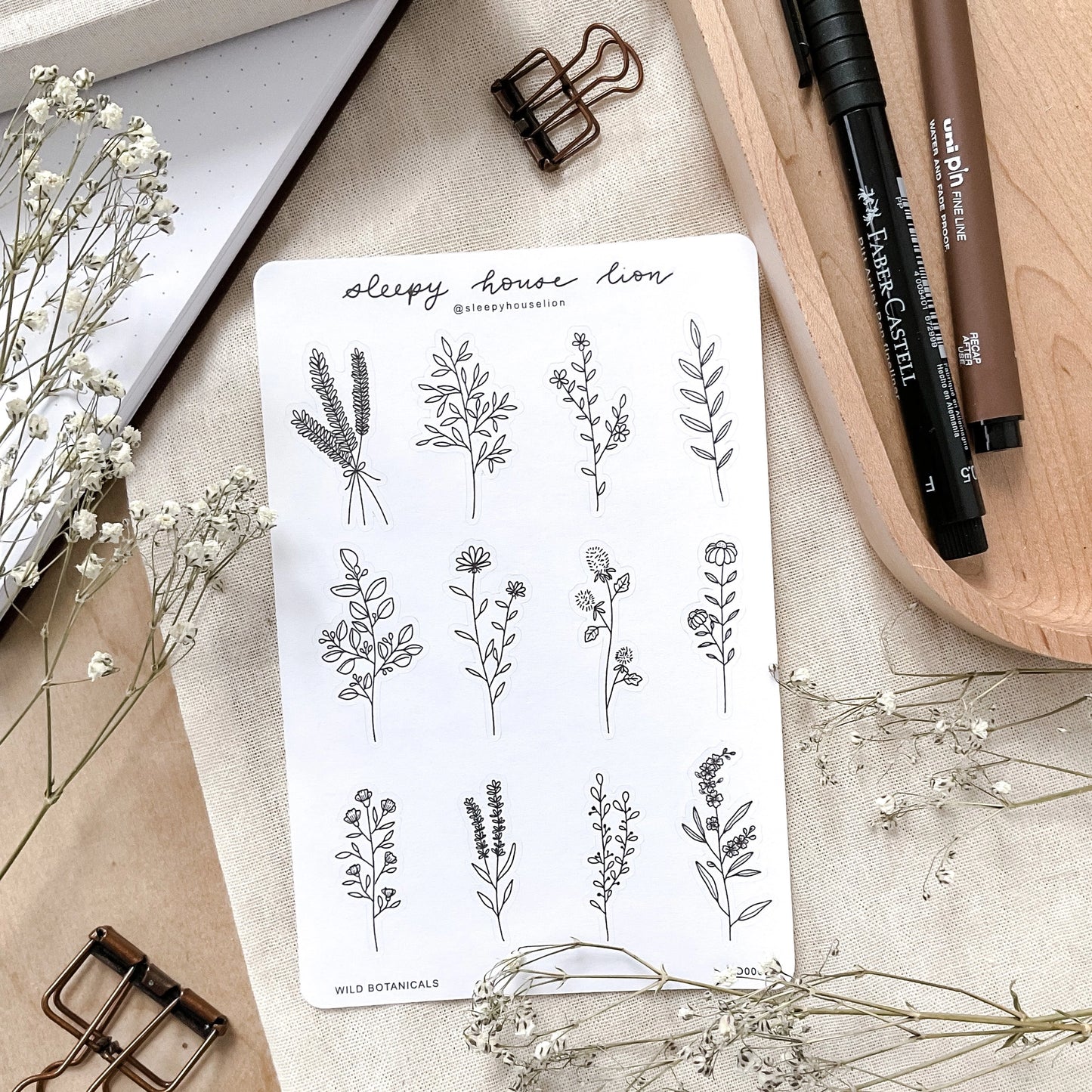 Sleepy House Lion - Vinyl Sticker Sheets