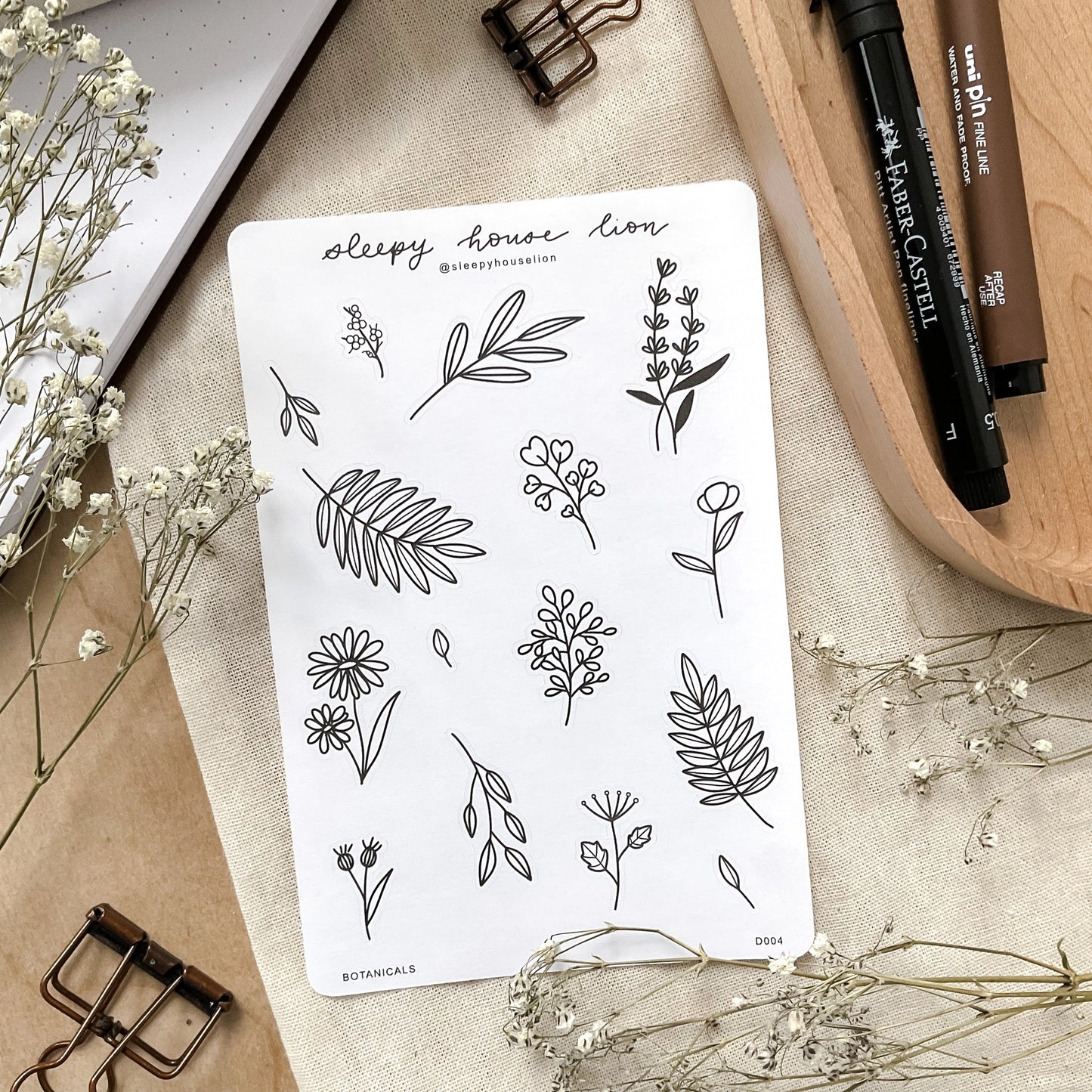 Sleepy House Lion - Vinyl Sticker Sheets