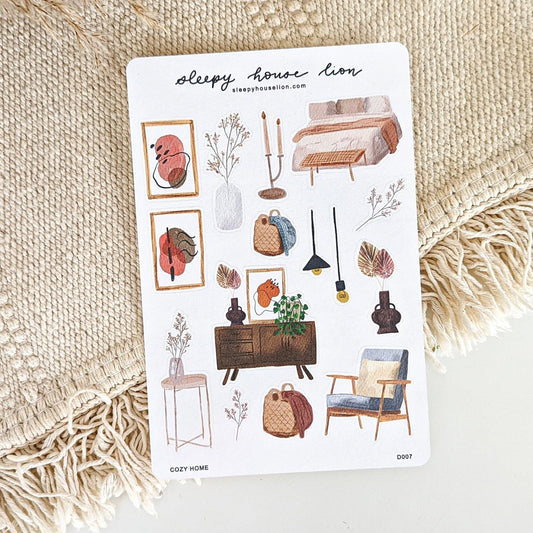 Sleepy House Lion - Vinyl Sticker Sheets