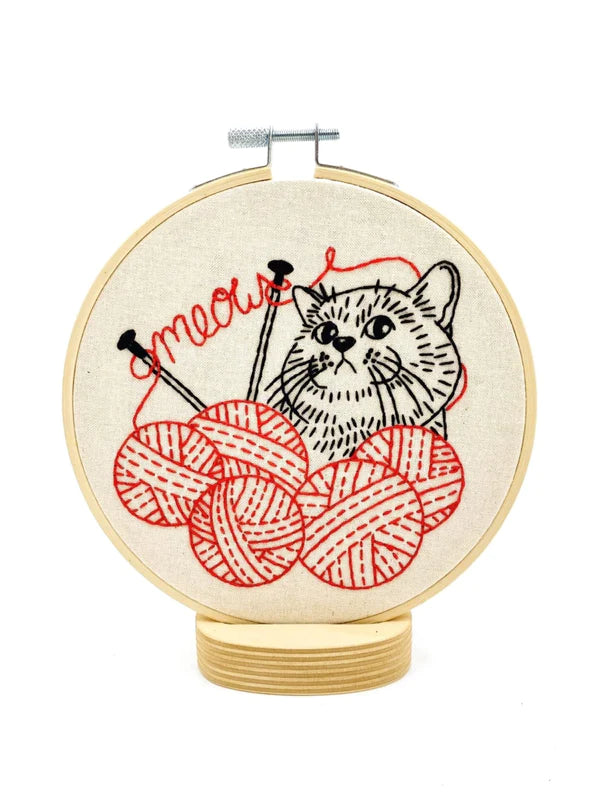 Hook, Line, and Sinker-Embroidery Kit-Cat & Yarn