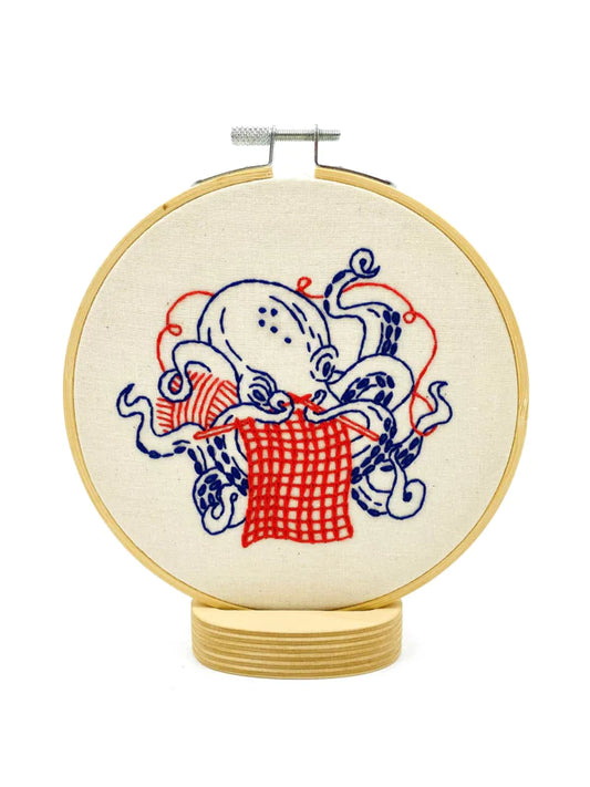 Hook, Line, and Tinker- Embroidery Kit- Octopus