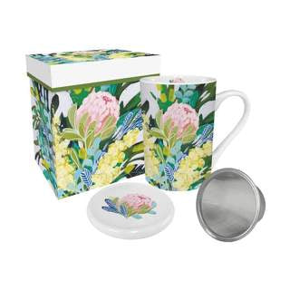Tea Mug W/lid & Strainer - Gift Boxed